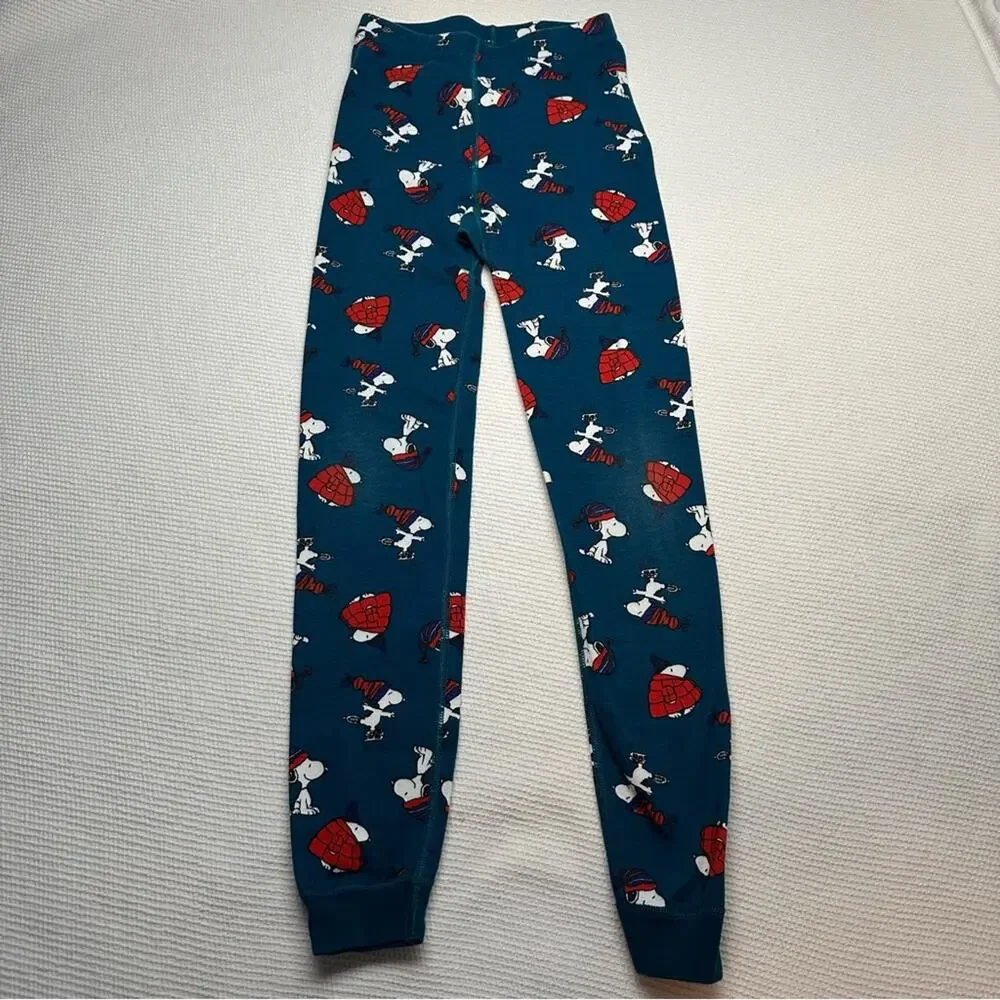 Hanna Andersson Snoopy Holiday Christmas Skating Size 10 140 Long John Pants